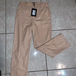 Nude Faux Leather Skinny Pants